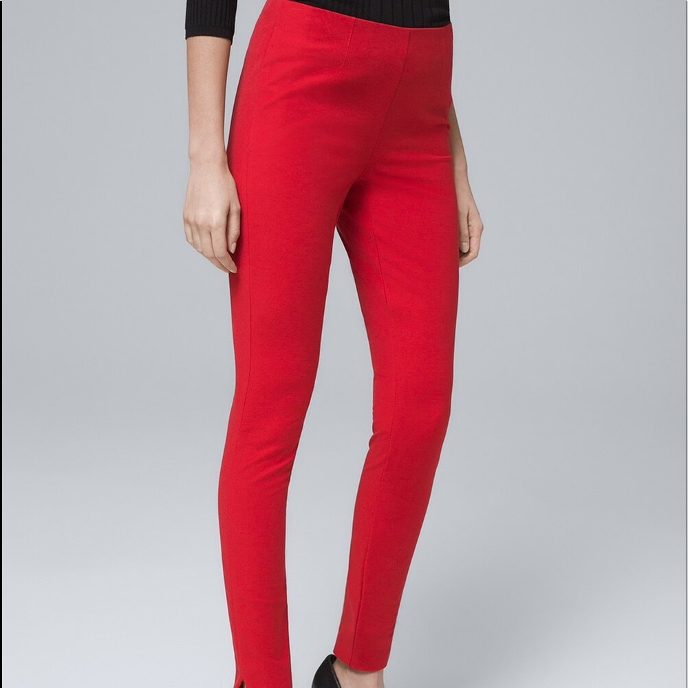 WHBM NWT Roman Red Comfort Stretch skinny pants